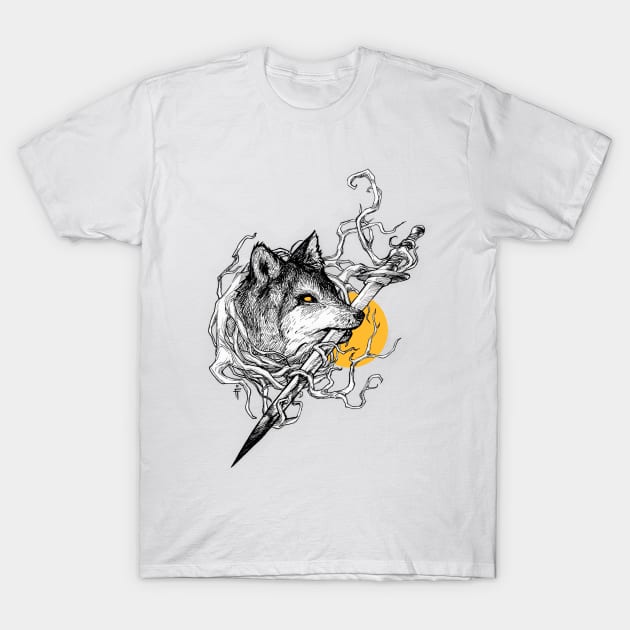 Wolf & Sword T-Shirt by effifi